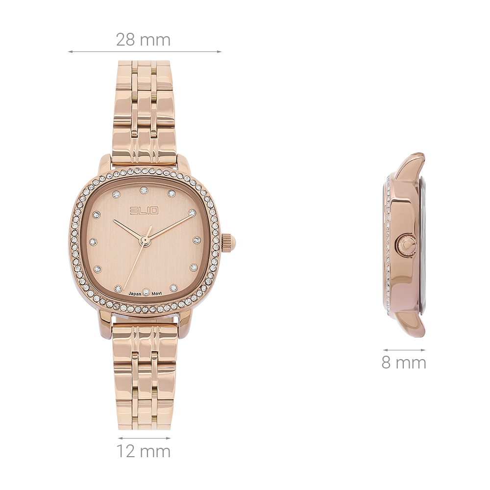 Đồng hồ Elio Elegant Lady 28 mm Nữ ES166-01 Màu Vàng Hồng