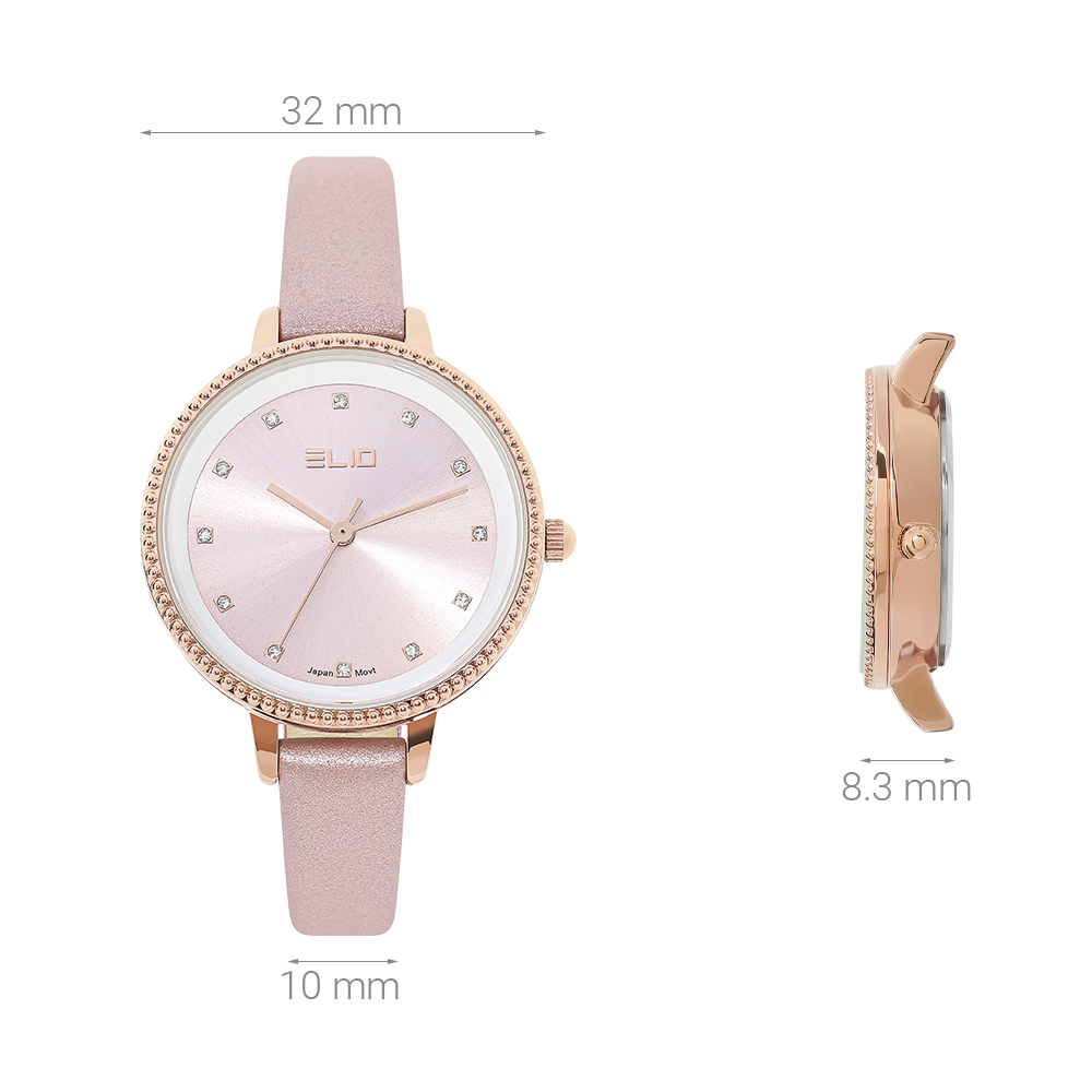 Đồng hồ Elio Starlight 32 mm Nữ EL146-02 Màu Hồng