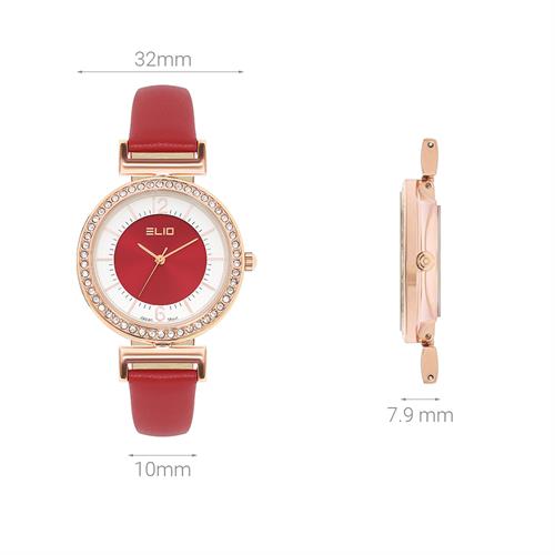 Đồng hồ Elio Xmas 32 mm Nữ EL147-01 Màu Đỏ
