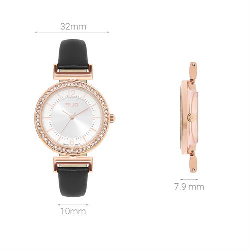 Đồng hồ Elio 32 mm Nữ EL147-02 Màu Đen