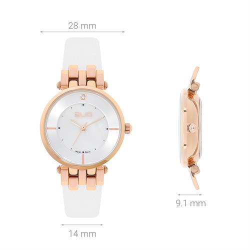 Đồng hồ Elio 28 mm Nữ EL148-01 Màu Trắng