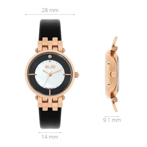 Đồng hồ Elio 28 mm Nữ EL148-02 Màu Đen