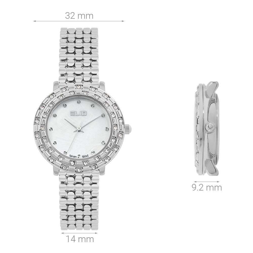 Đồng hồ Elio Starlight 32 mm Nữ ES175-01 Màu Bạc