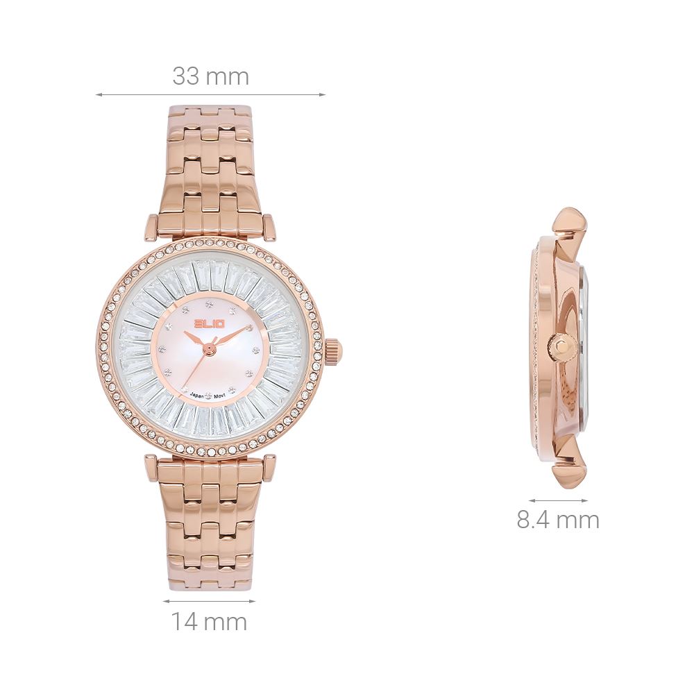 Đồng hồ Elio Starlight 33 mm Nữ ES176-01 Màu Vàng Hồng