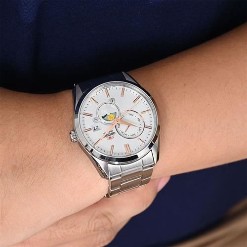 Đồng hồ Orient Sun & Moon 41.5 mm Nam RA-AK0306S30B Màu Bạc