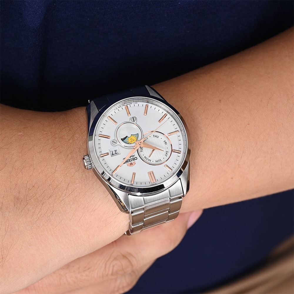 Đồng hồ Orient Sun & Moon 41.5 mm Nam RA-AK0306S30B Màu Bạc