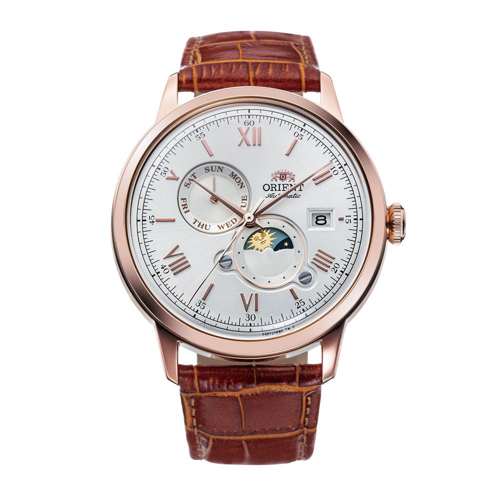 Đồng hồ Orient Sun & Moon 41.5 mm Nam RA-AK0801S30B Màu Nâu