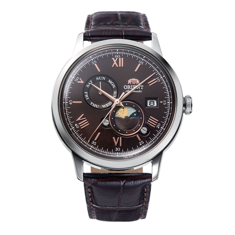 Đồng hồ Orient Sun & Moon 41.5 mm Nam RA-AK0804Y30B Màu Nâu