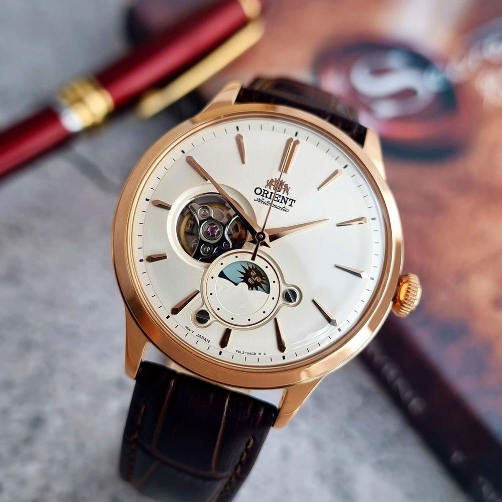 Đồng hồ Orient Sun & Moon 41.5 mm Nam RA-AS0102S30B Màu Nâu
