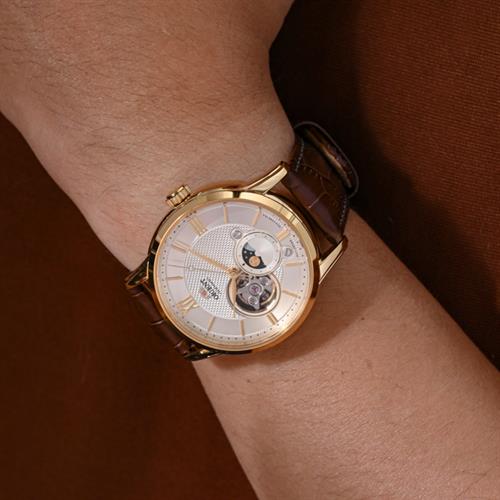 Đồng hồ Orient Sun & Moon 42 mm Nam RA-AS0010S30B Màu Nâu