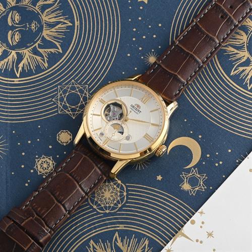 Đồng hồ Orient Sun & Moon 42 mm Nam RA-AS0010S30B Màu Nâu