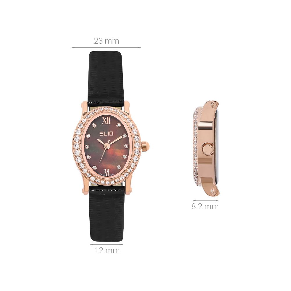Đồng hồ Elio Starlight 23 mm Nữ EL153-02 Màu Đen