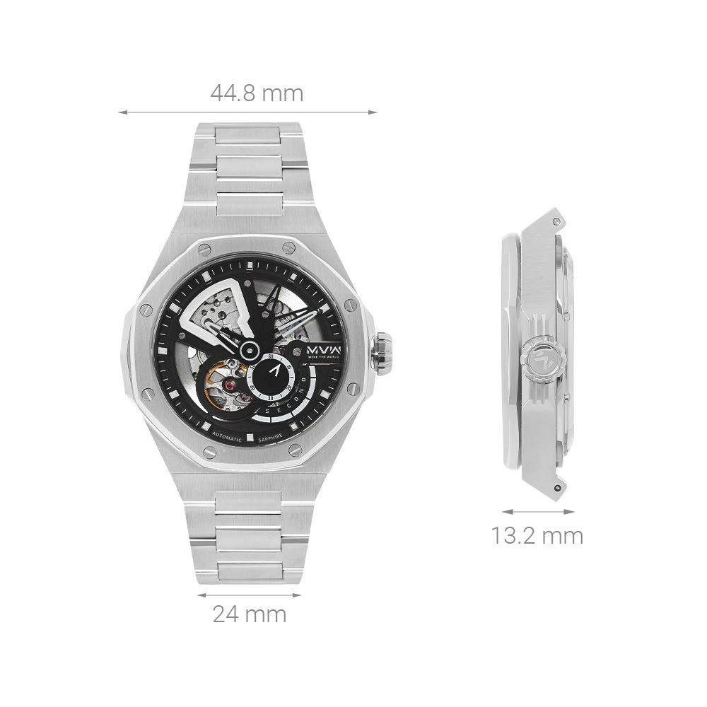 Đồng hồ MVW Galaxy 44.8 mm Nam MSA101-01 Màu Bạc