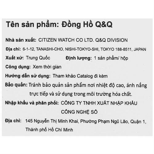 Đồng hồ Q&Q 51 mm Nam GW85J005Y Màu Đen