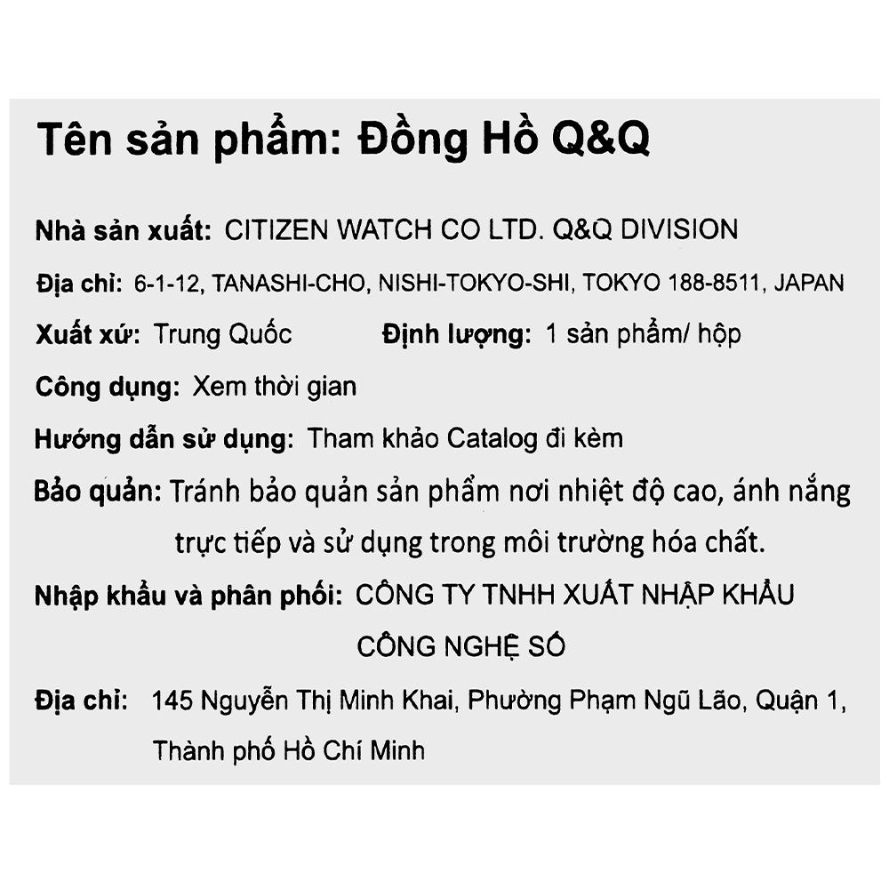 Đồng hồ Q&Q 46 mm Nam G06A-001VY Màu Đen
