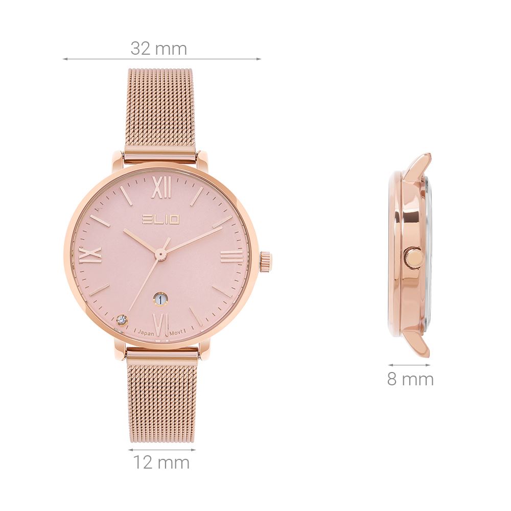 Đồng hồ Elio 32 mm Nữ ES172-02 Màu Vàng Hồng