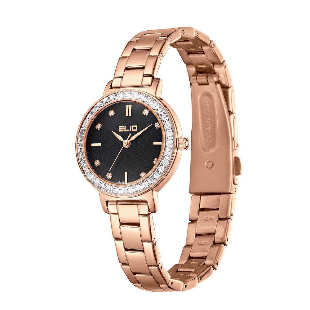 Đồng hồ Elio Starlight 30 mm Nữ ES186-02 Màu Vàng Hồng