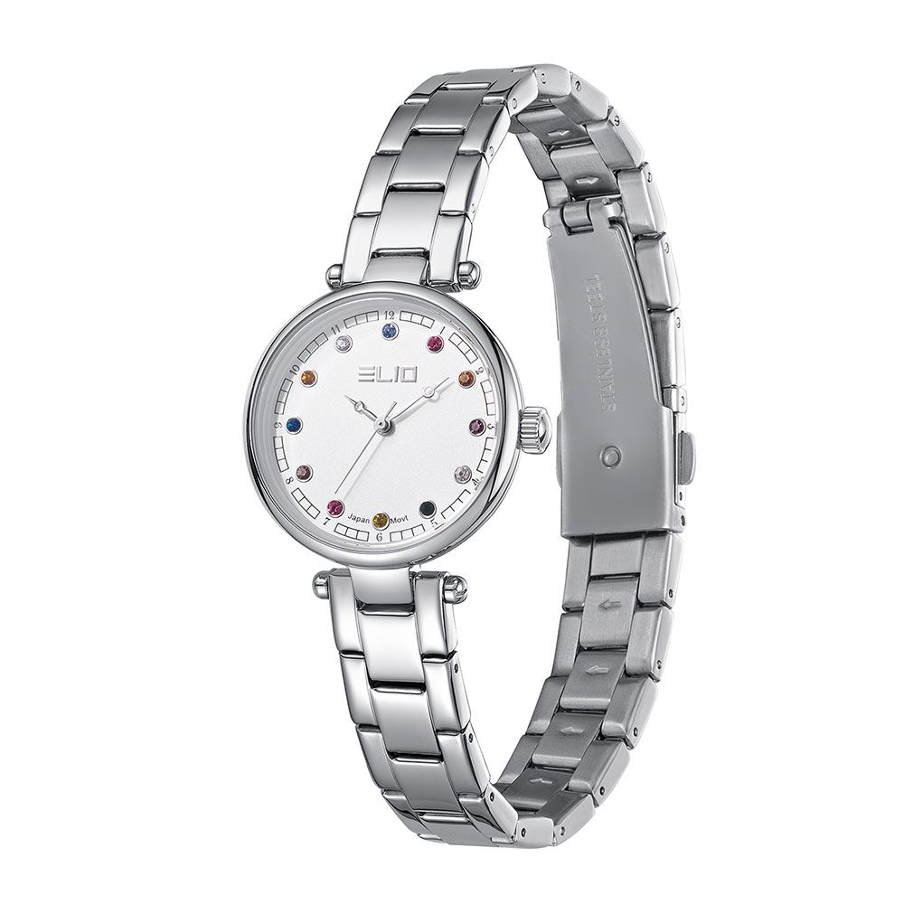 Đồng hồ Elio Xmas 28 mm Nữ ES191-01 Màu Bạc
