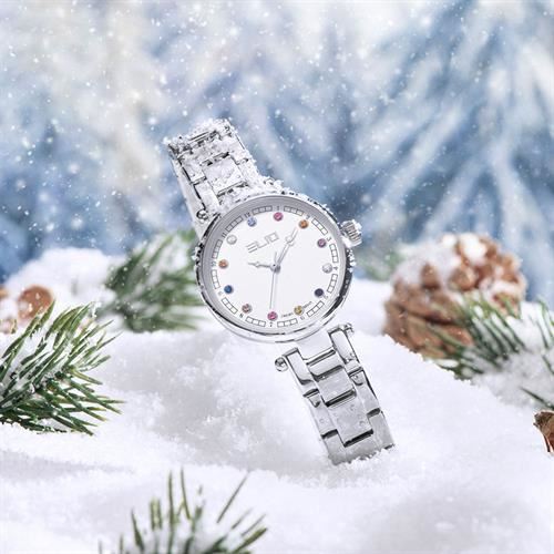 Đồng hồ Elio Xmas 28 mm Nữ ES191-01 Màu Bạc