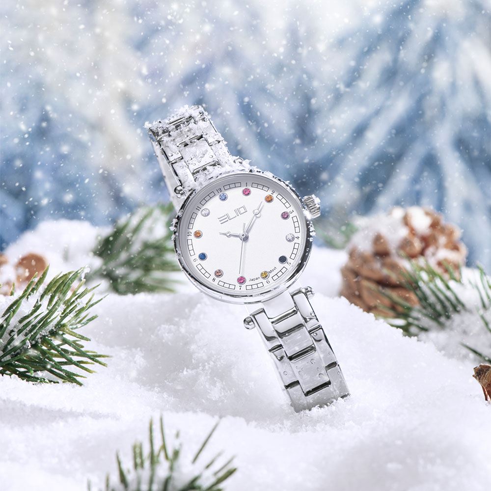 Đồng hồ Elio Xmas 28 mm Nữ ES191-01 Màu Bạc