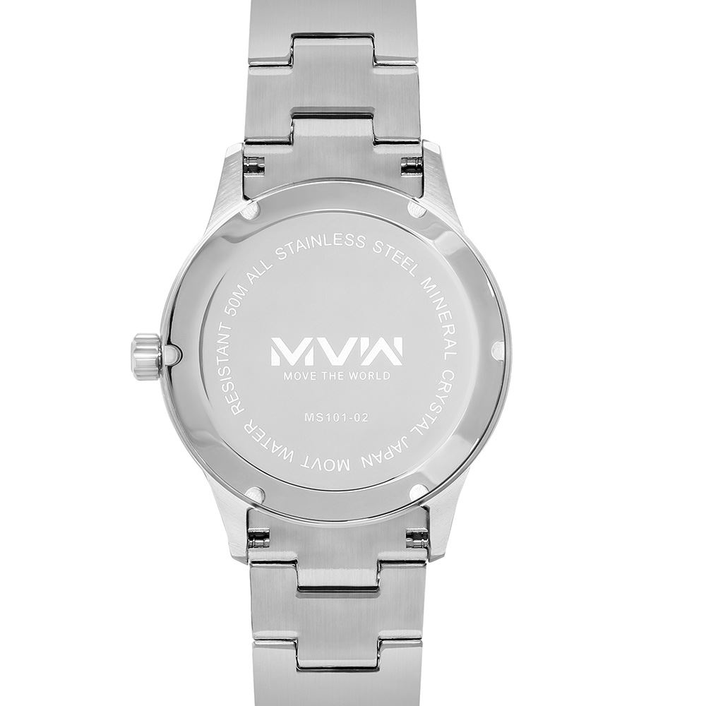 Đồng hồ MVW 40 mm Nam MS101-02 Màu Bạc