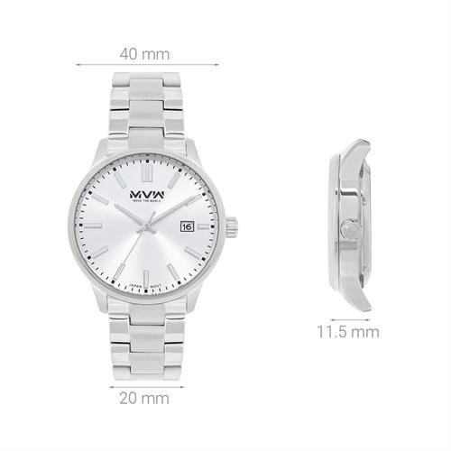 Đồng hồ MVW 40 mm Nam MS101-02 Màu Bạc