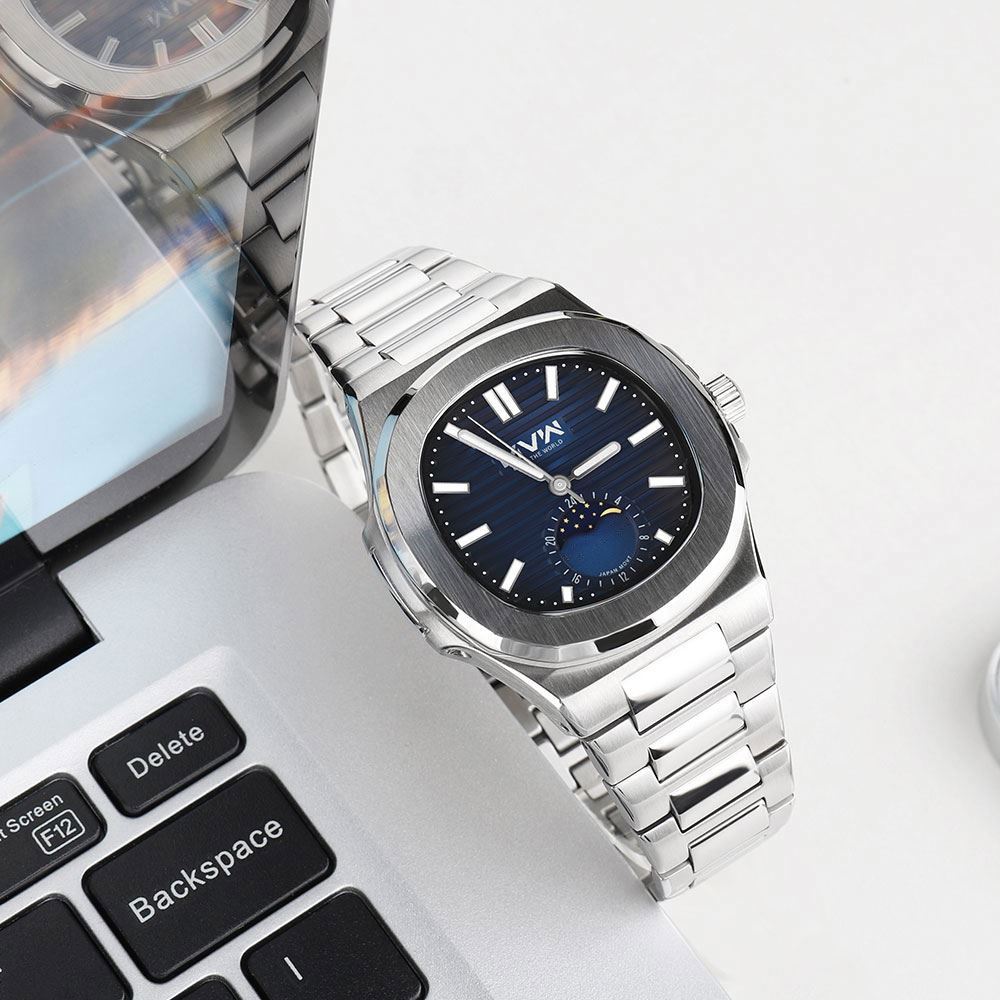 Đồng hồ MVW 43 mm Nam MS111-02 Màu Bạc
