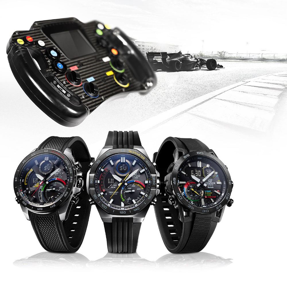 Đồng hồ Edifice Casio 48 mm Nam ECB-40MP-1ADF Màu Đen