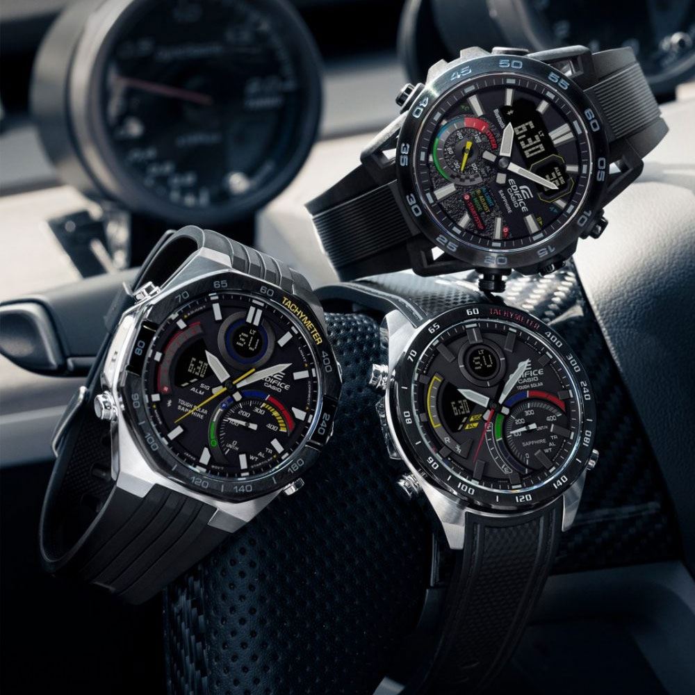Đồng hồ Edifice Casio 48 mm Nam ECB-40MP-1ADF Màu Đen