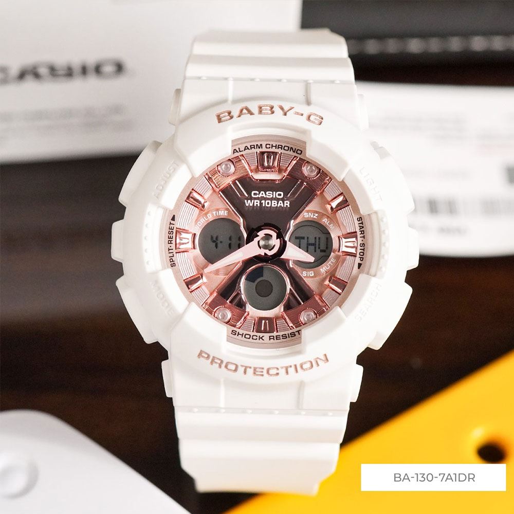 Đồng hồ Baby-G 43.3 mm Nữ BA-130-7A1DR Màu Trắng