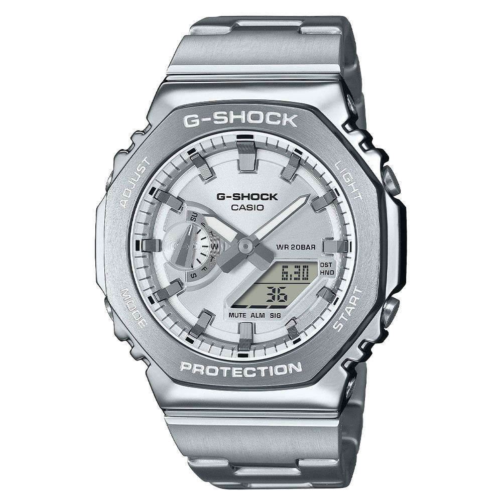 Đồng hồ G-Shock 44.4 mm Nam GM-2110D-7ADR Màu Bạc