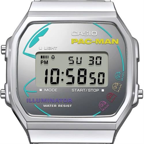 Đồng hồ Casio Pacman 36.3 mm Unisex A168WEPC-7ADR Màu Bạc