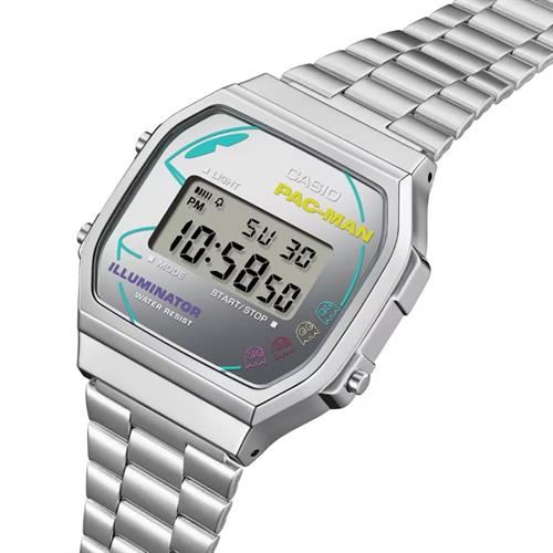 Đồng hồ Casio Pacman 36.3 mm Unisex A168WEPC-7ADR Màu Bạc