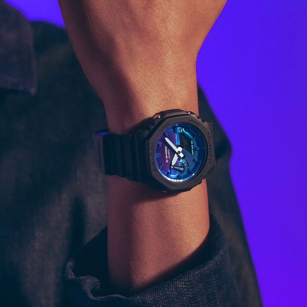 Đồng hồ G-Shock 2100 45.4 mm Nam GA-2100FL-1ADR Màu Đen