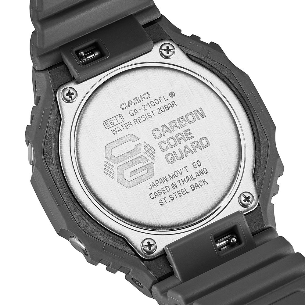 Đồng hồ G-Shock 2100 45.4 mm Nam GA-2100FL-8ADR Màu Đen
