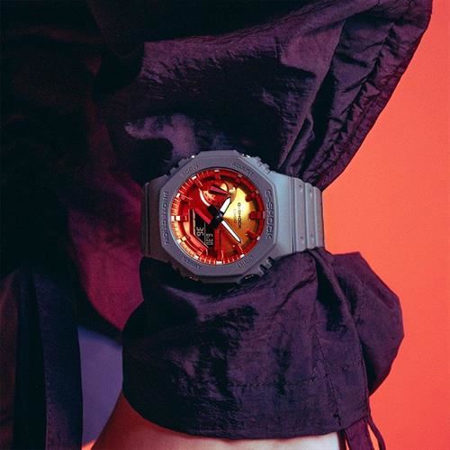 Đồng hồ G-Shock 2100 45.4 mm Nam GA-2100FL-8ADR Màu Đen