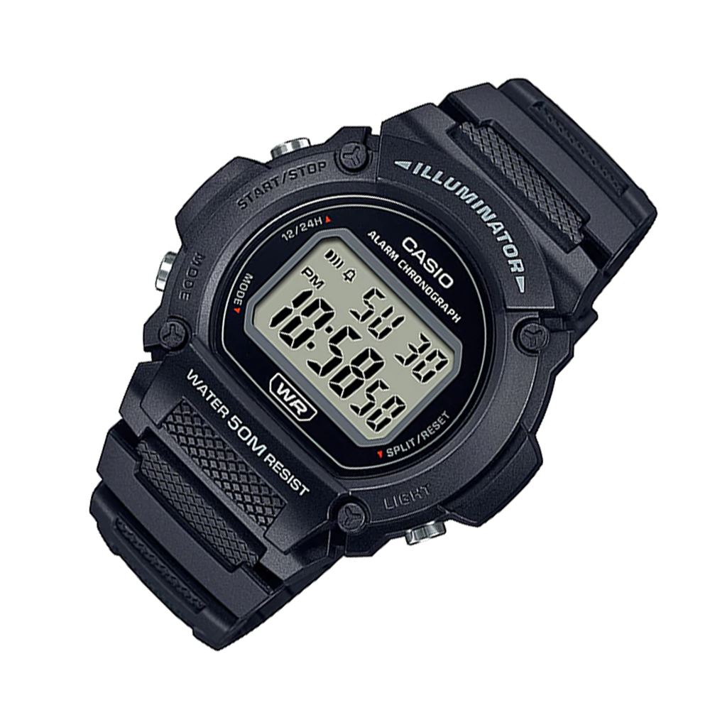 Đồng hồ Casio Timeless 47.1 mm Nam W-219H-1AVDF Màu Đen