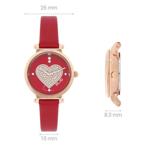 Đồng hồ Elio 26 mm Nữ EL163-02 Màu Đỏ