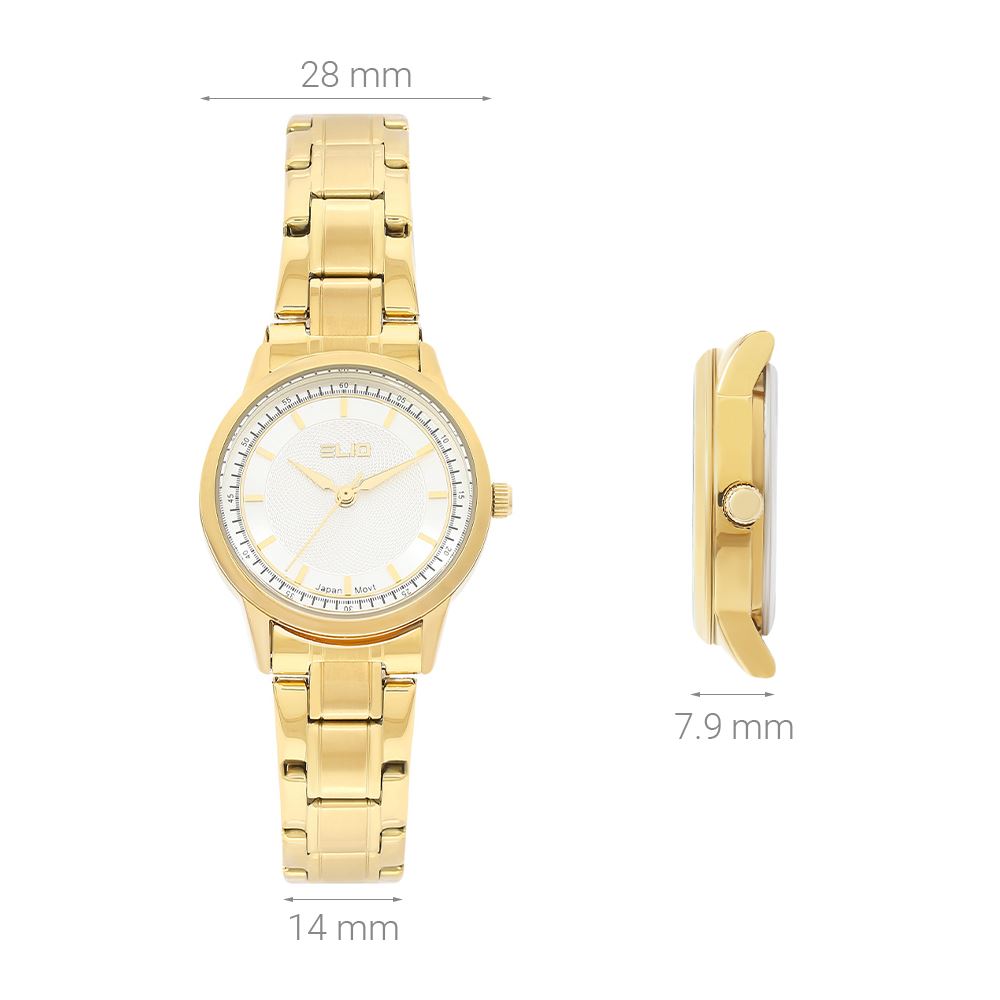 Đồng hồ Elio 28 mm Nữ ES196-01 Màu Vàng