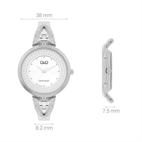 Đồng hồ Q&Q 38 mm Nữ F03A-002PY Màu Bạc