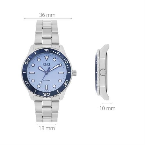 Đồng hồ Q&Q 36 mm Nữ Q55A-005PY Màu Bạc