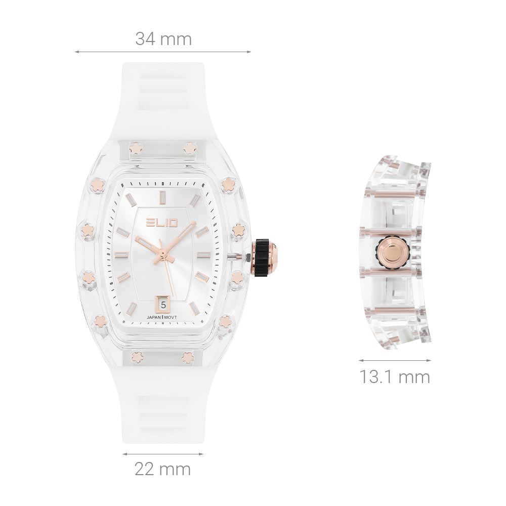 Đồng hồ Elio 34 mm Nữ ES202-01 Màu Trắng