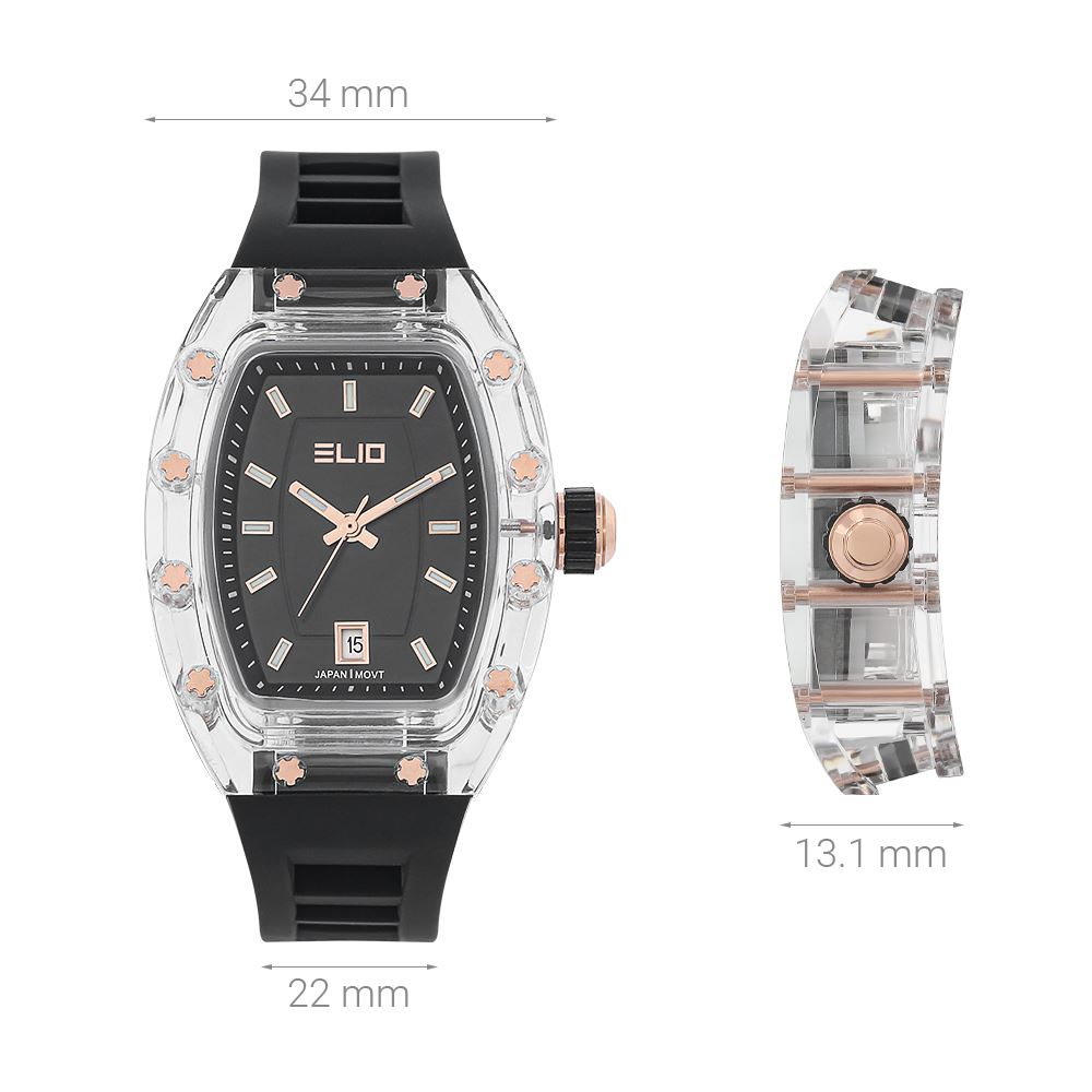 Đồng hồ Elio 34 mm Nữ ES202-03 Màu Đen