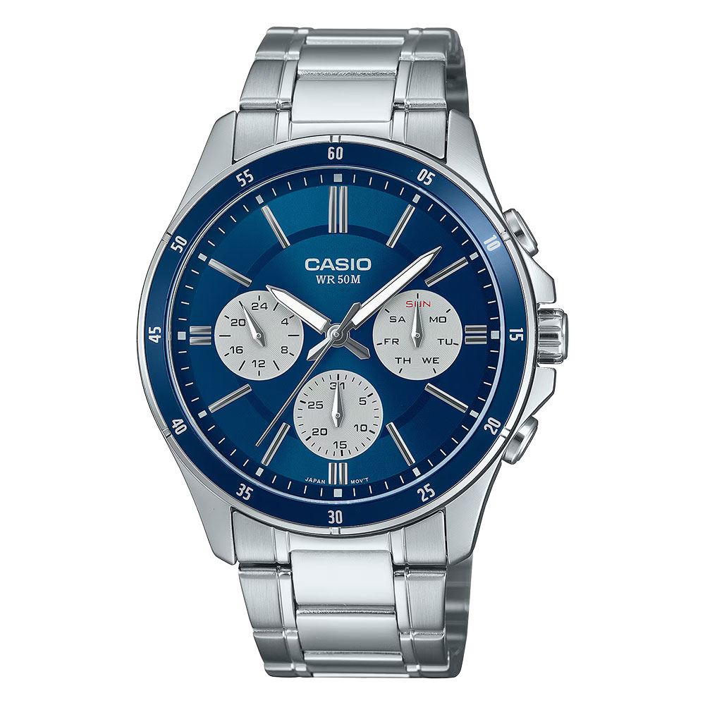 Đồng hồ Casio Timeless 43.5 mm Nam MTP-1374D-2A3VDF Màu Bạc