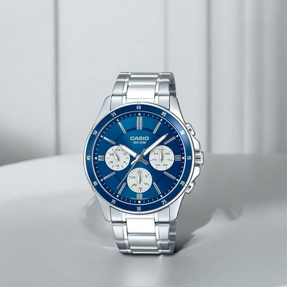 Đồng hồ Casio Timeless 43.5 mm Nam MTP-1374D-2A3VDF Màu Bạc