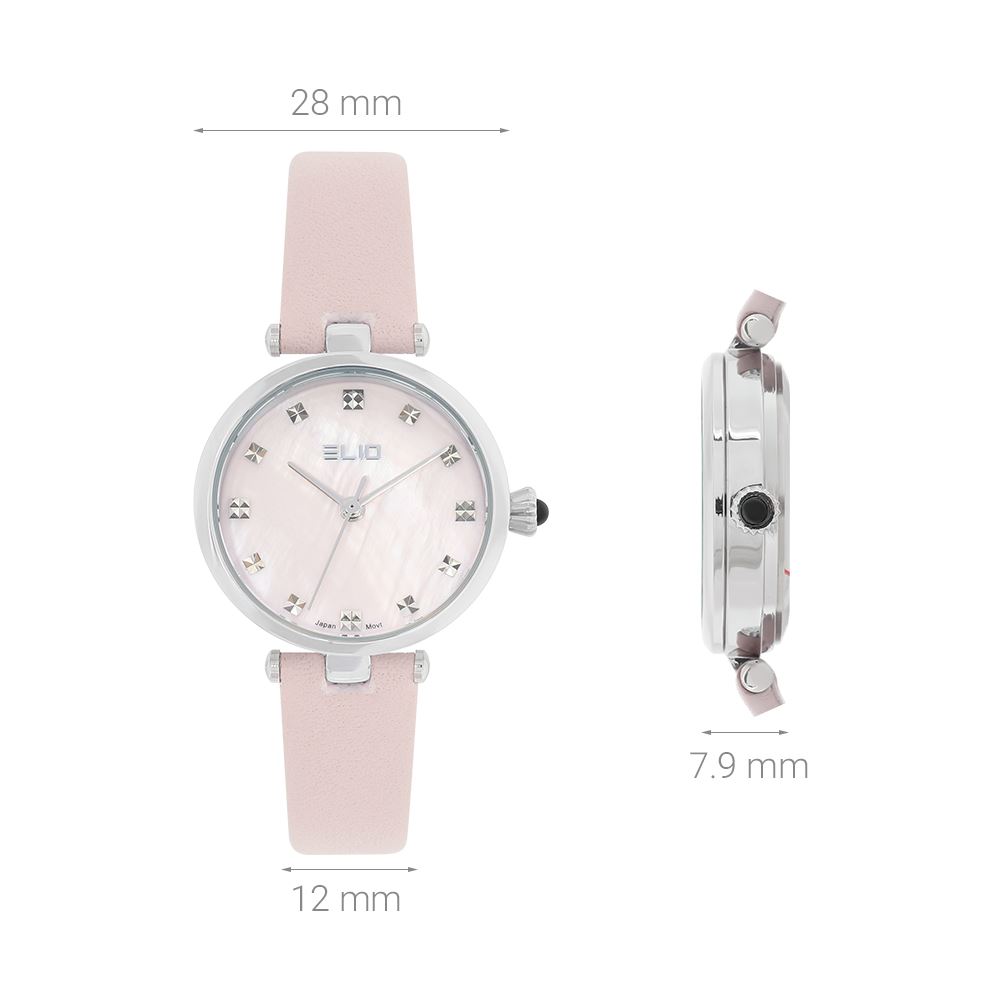 Đồng hồ Elio 28 mm Nữ EL175-01 Màu Hồng