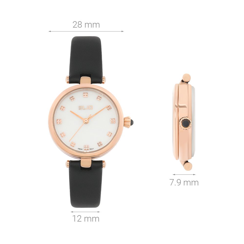 Đồng hồ Elio 28 mm Nữ EL175-02 Màu Đen