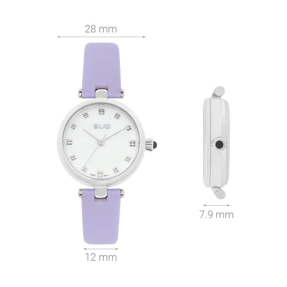 Đồng hồ Elio 28 mm Nữ EL175-03 Màu Tím