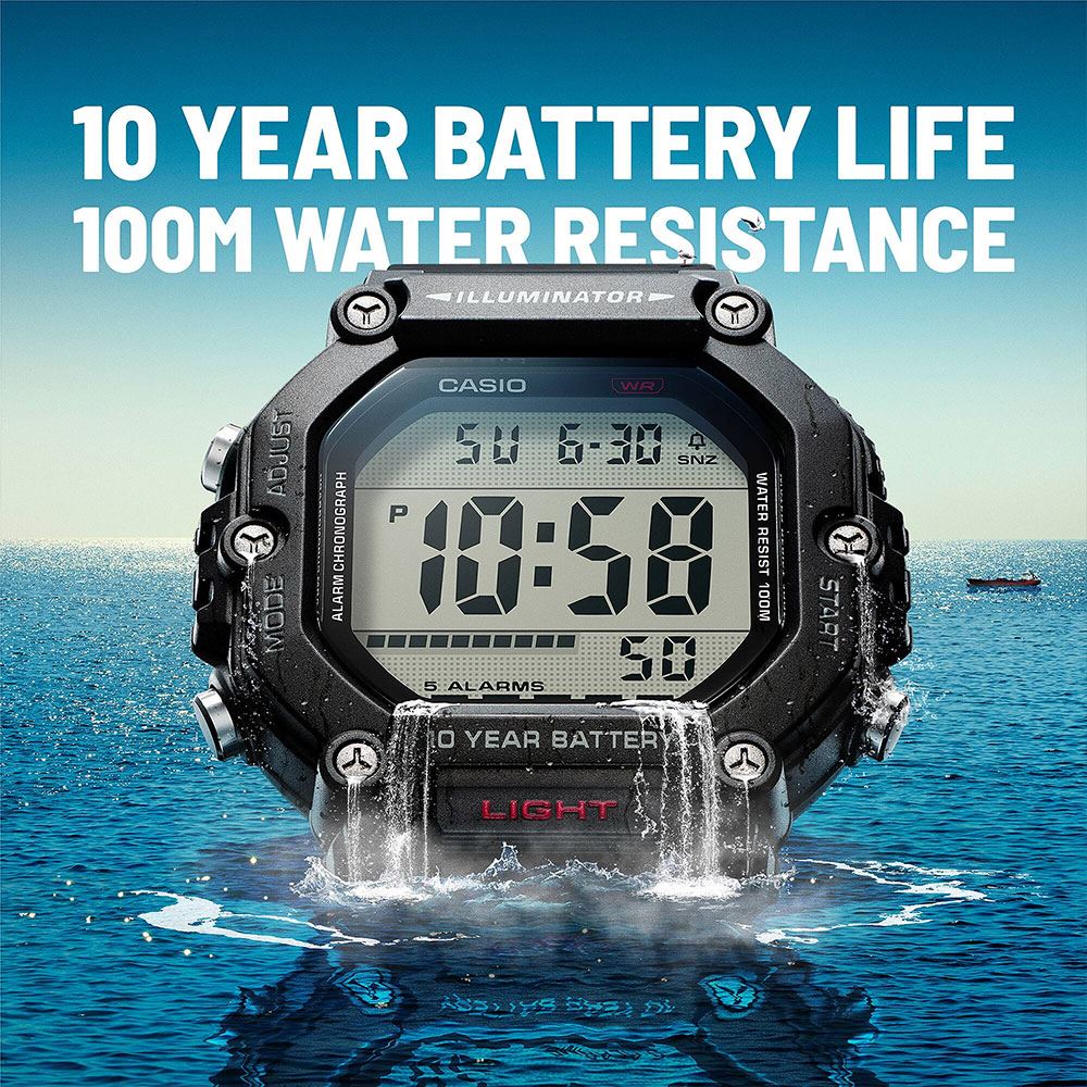 Đồng hồ Casio Timeless 49.7 mm Nam AE-1600H-1AVDF Màu Đen