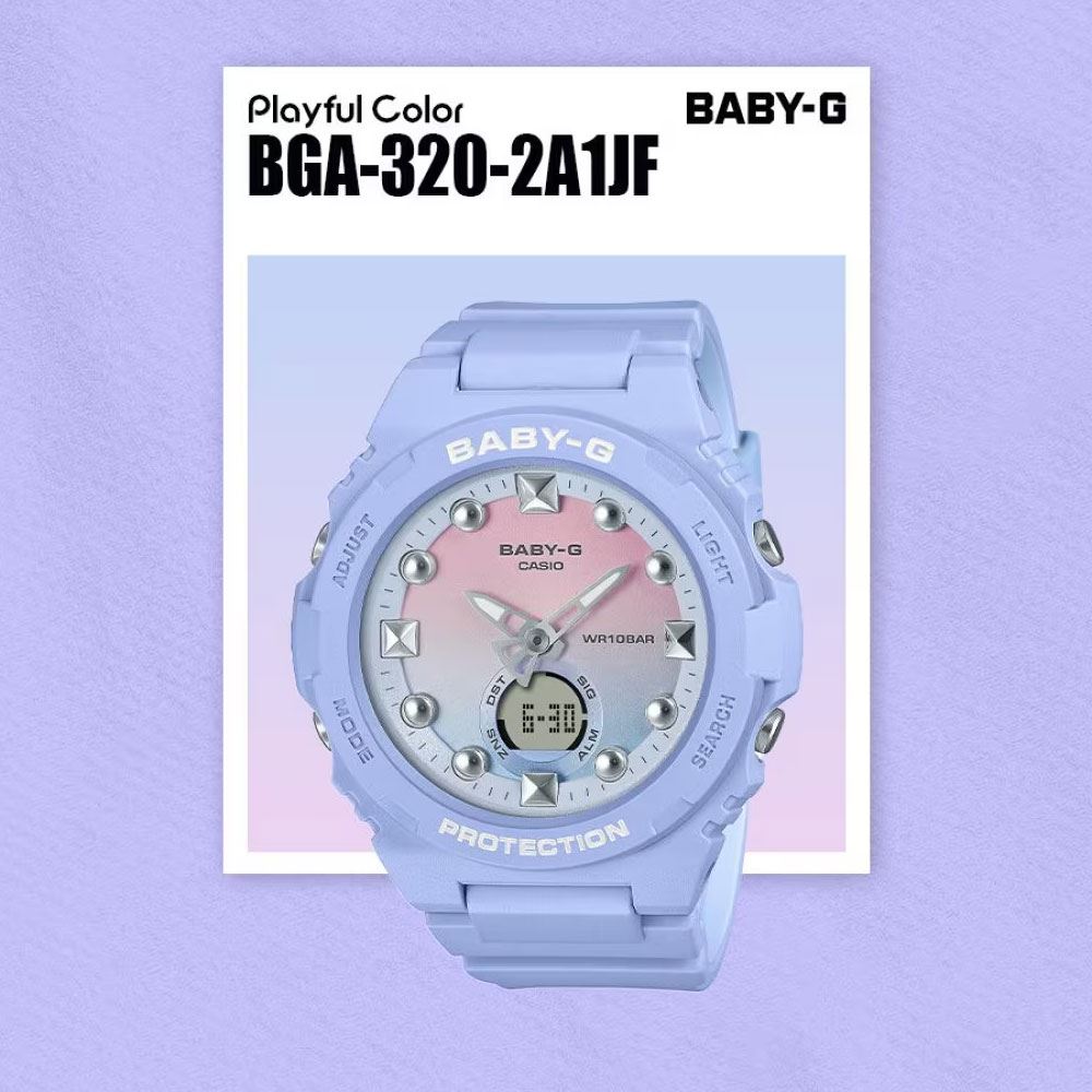 Đồng hồ Baby-G 42.4 mm Nữ BGA-320-2A1DR Màu Xanh nhạt